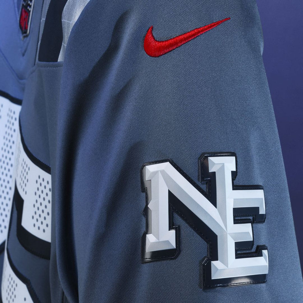 New England Patriots Drake Maye Nike Blue Rivalries Collection Stitched Limited Jersey product image 6, provided for visual