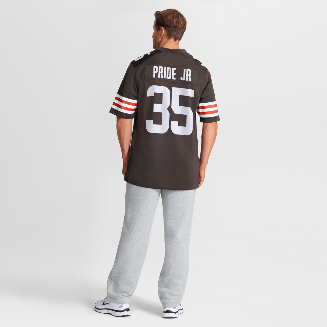Cleveland Browns Toriano Pride Jr. Nike Brown Team Game Jersey product image 3, provided for visual reference and product
