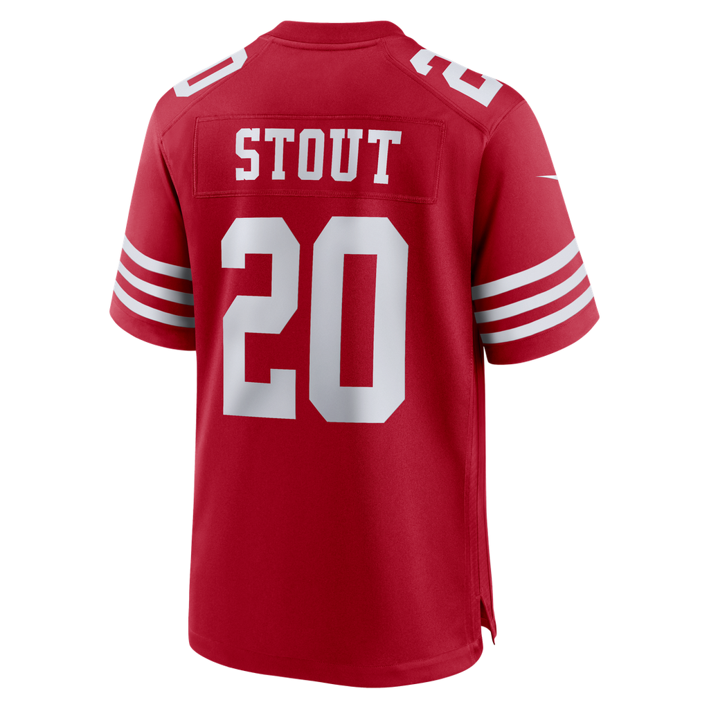 San Francisco 49ers Upton Stout Nike Scarlet Team Game Jersey product image 3, provided for visual reference and product