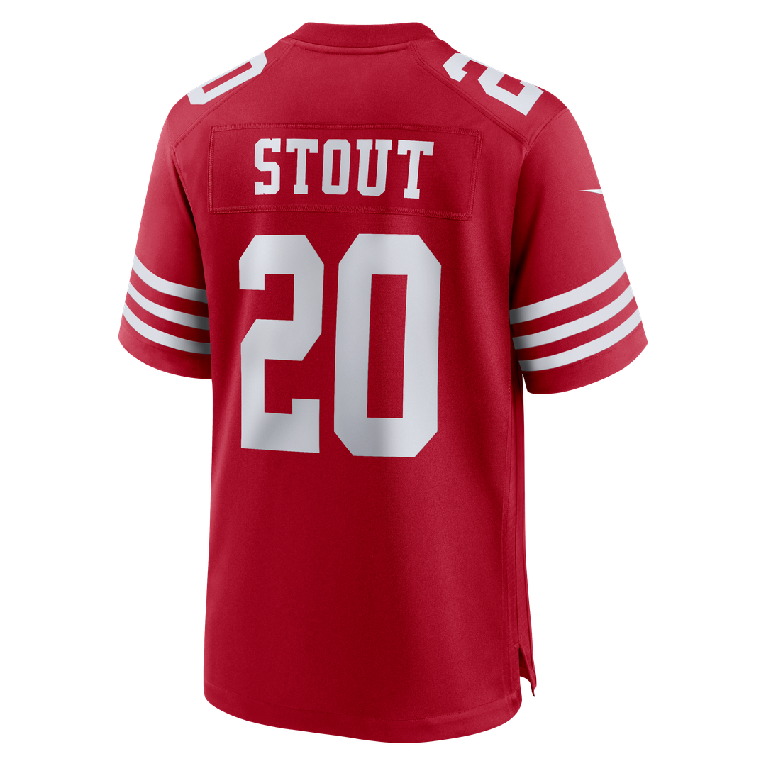 San Francisco 49ers Upton Stout Nike Scarlet Team Game Jersey product image 3, provided for visual reference and product