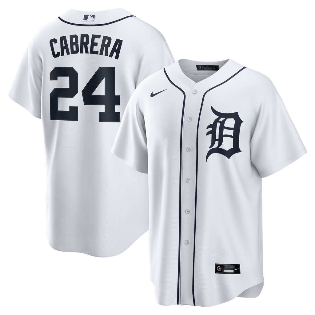 Detroit Tigers Miguel Cabrera Nike White Home Retired Player Replica Jersey product image 1, provided for visual reference