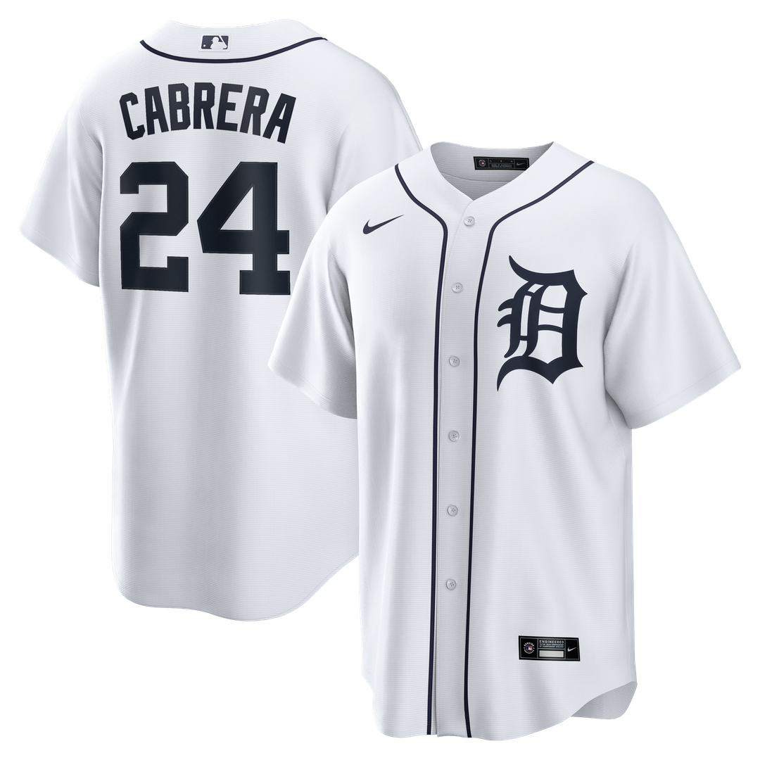 Detroit Tigers Miguel Cabrera Nike White Home Retired Player Replica Jersey product image 1, provided for visual reference