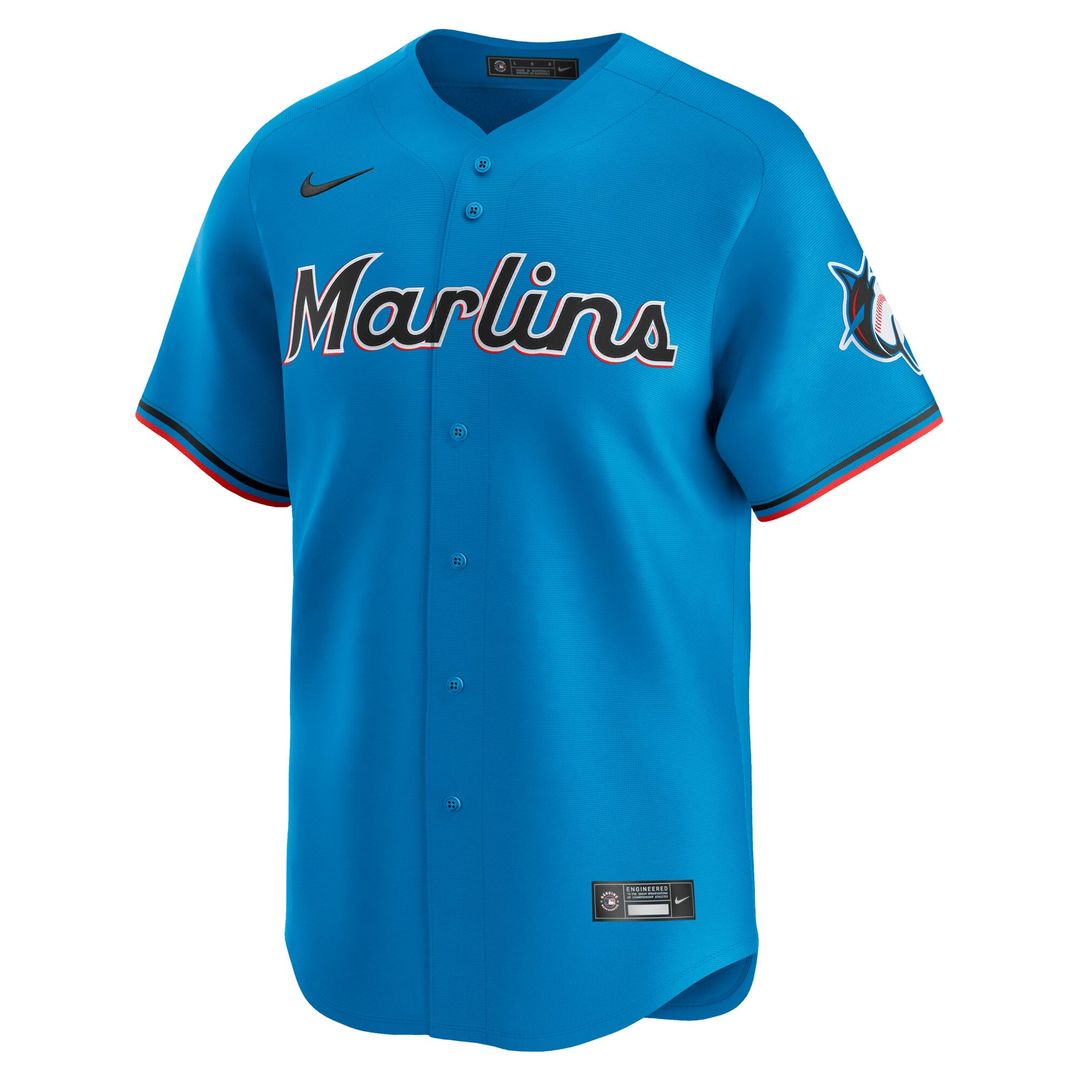 Miami Marlins Nike Blue Limited Jersey product image 2, provided for visual reference and product detail review