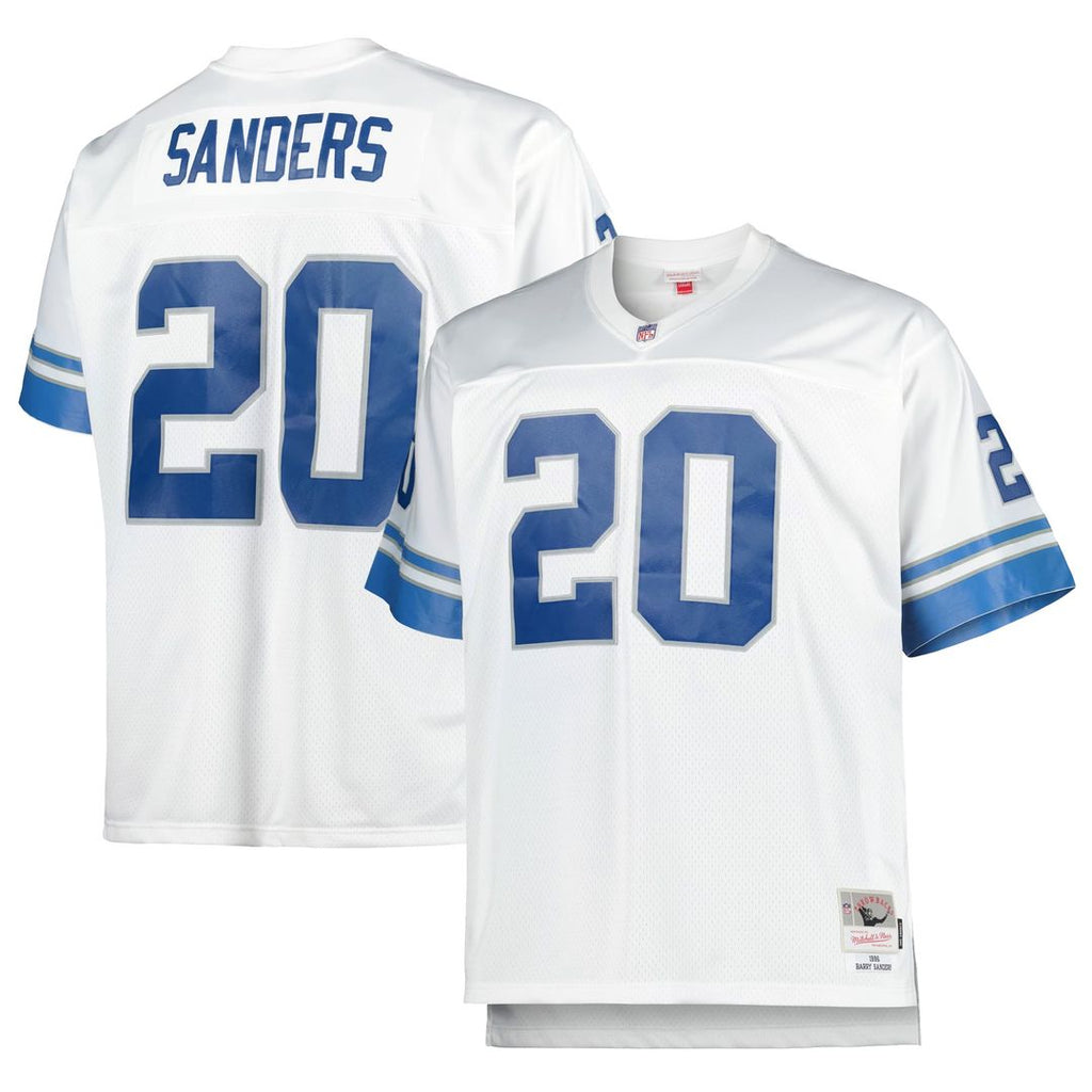 Detroit Lions Barry Sanders Mitchell & Ness Blue Big & Tall 1996 Retired Player Replica Jersey product image 7, provided for