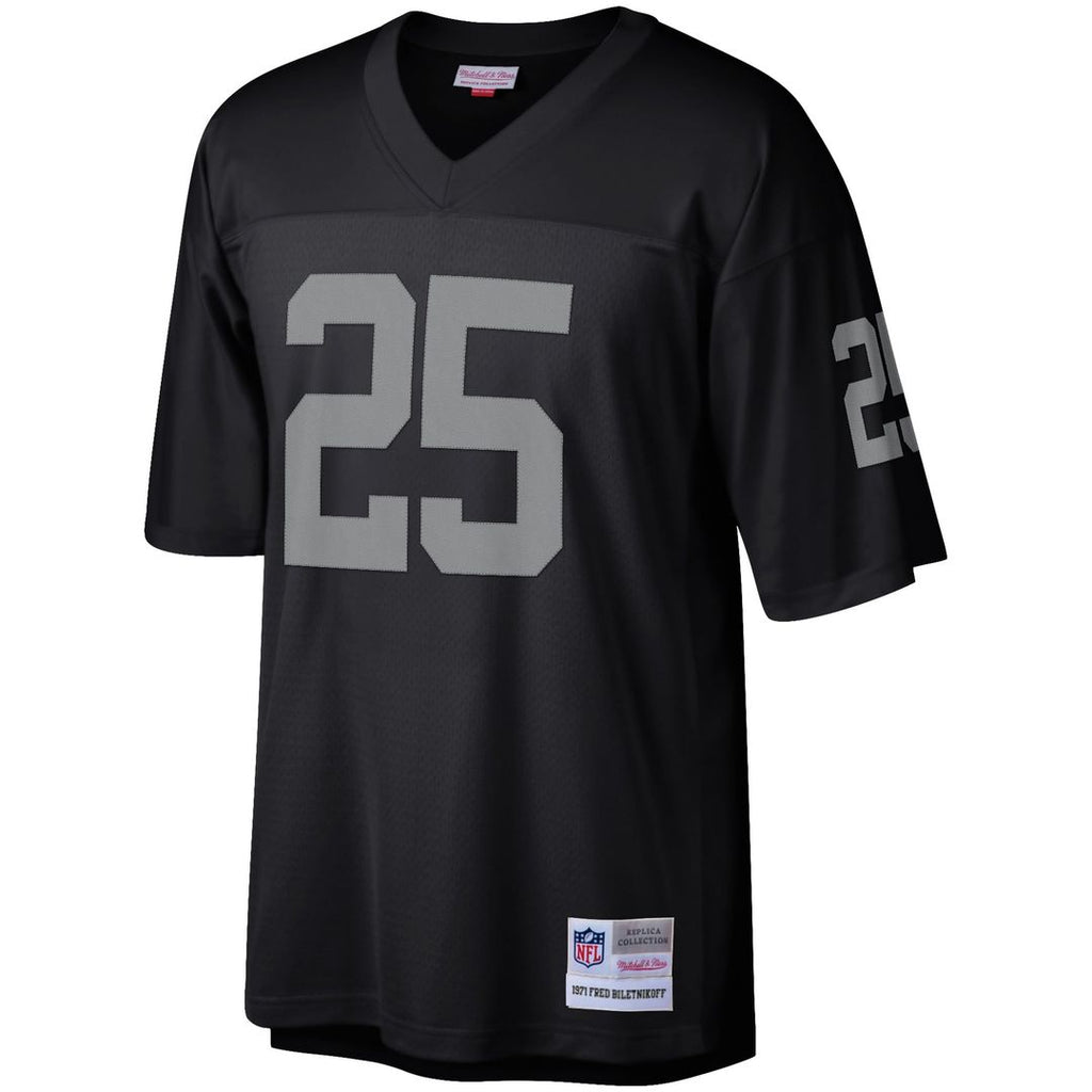 Las Vegas Raiders Fred Biletnikoff Mitchell & Ness Black Retired Player Legacy Replica Jersey product image 2, provided for
