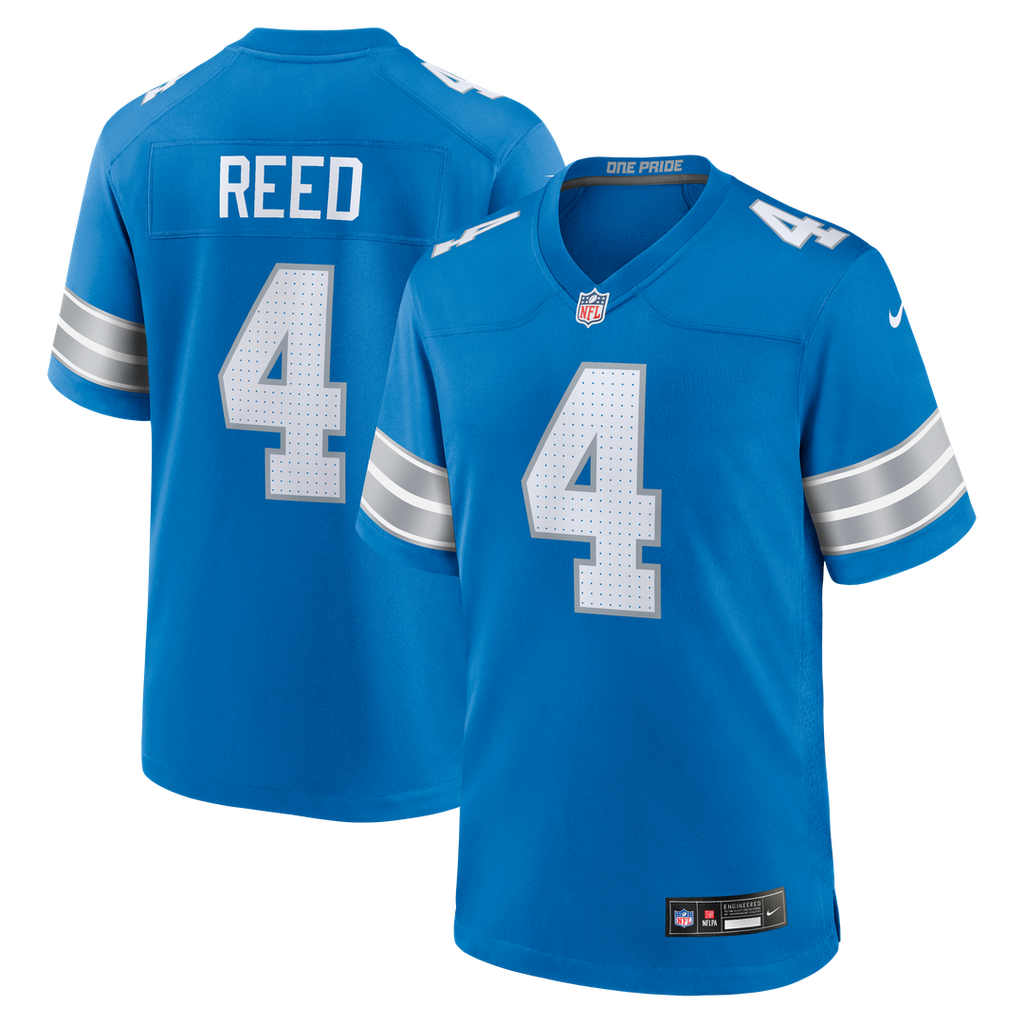 Detroit Lions D.J. Reed Nike Blue Team Game Jersey product image 1, provided for visual reference and product detail review