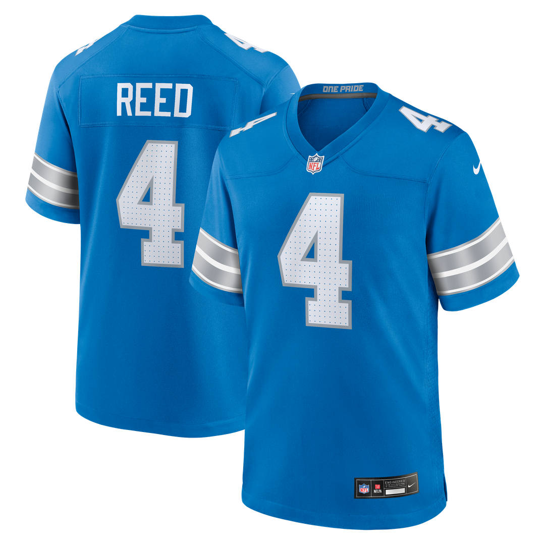 Detroit Lions D.J. Reed Nike Blue Team Game Jersey product image 1, provided for visual reference and product detail review