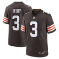 Cleveland Browns Jerry Jeudy Nike Brown Game Jersey product image 1, provided for visual reference and product detail review
