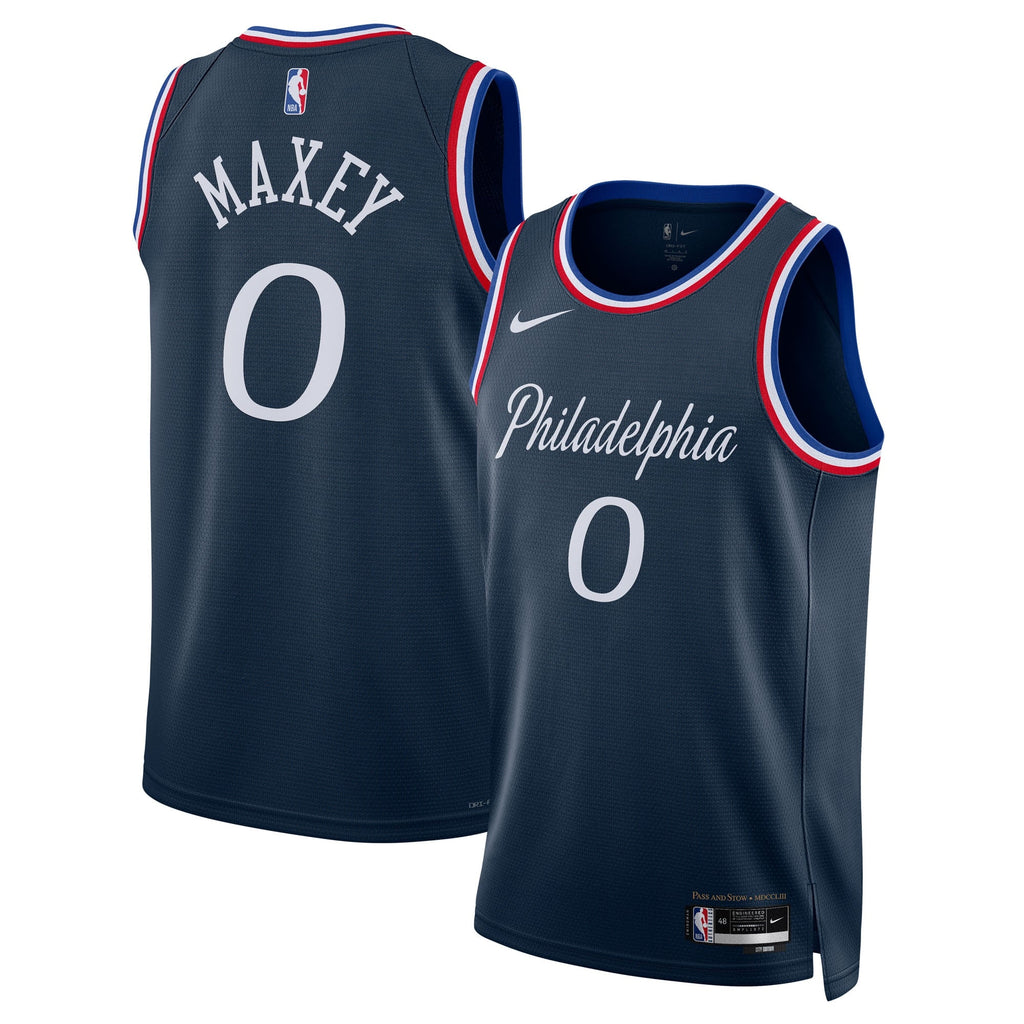 Philadelphia 76ers Nike 2025/26 City Edition Swingman Jersey - Navy - Tyrese Maxey - Unisex product image 1, provided for