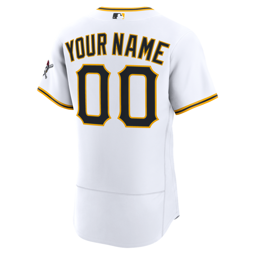 Pittsburgh Pirates Nike White Home Authentic Custom Jersey product image 3, provided for visual reference and product detail
