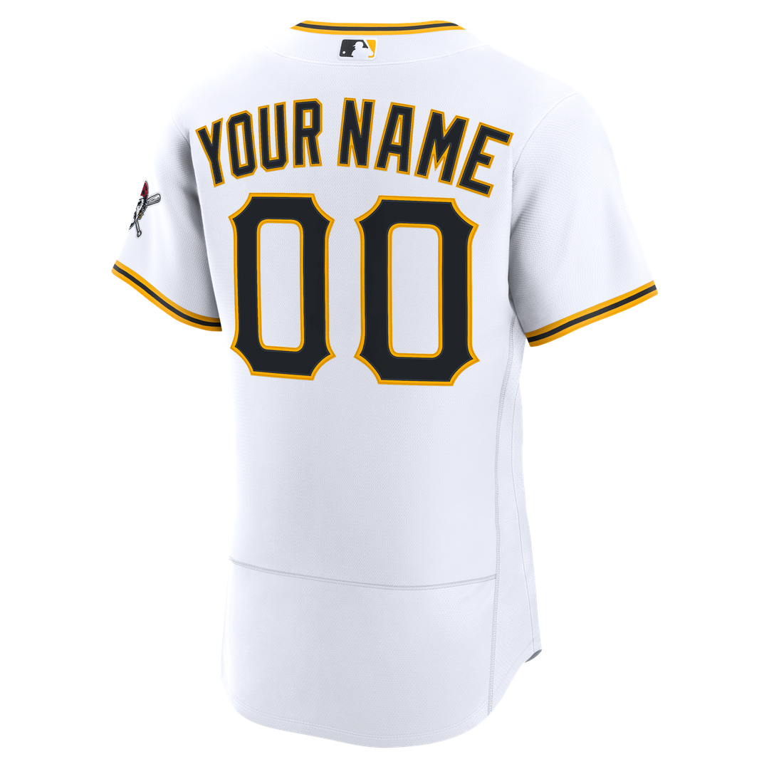 Pittsburgh Pirates Nike White Home Authentic Custom Jersey product image 3, provided for visual reference and product detail