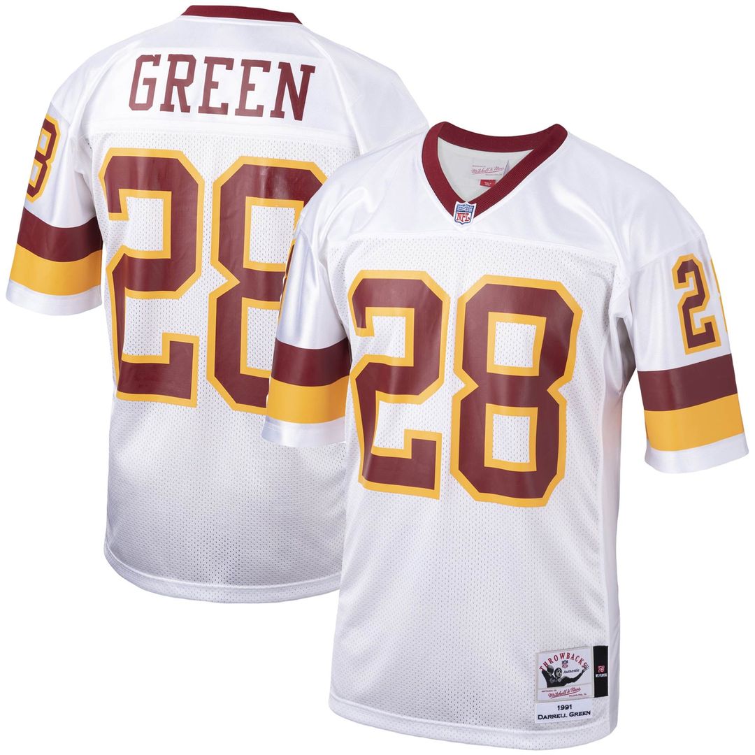 Washington Football Team 1991 Darrell Green Mitchell & Ness White Authentic Throwback Retired Player Jersey product image 1,