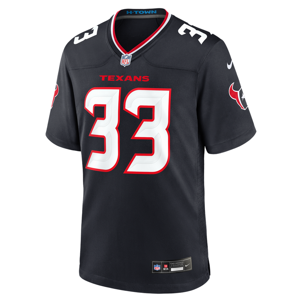 Houston Texans Dare Ogunbowale Nike Navy Team Game Jersey product image 2, provided for visual reference and product detail