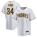 San Diego Padres Michael King Nike White Home Replica Jersey product image 1, provided for visual reference and product