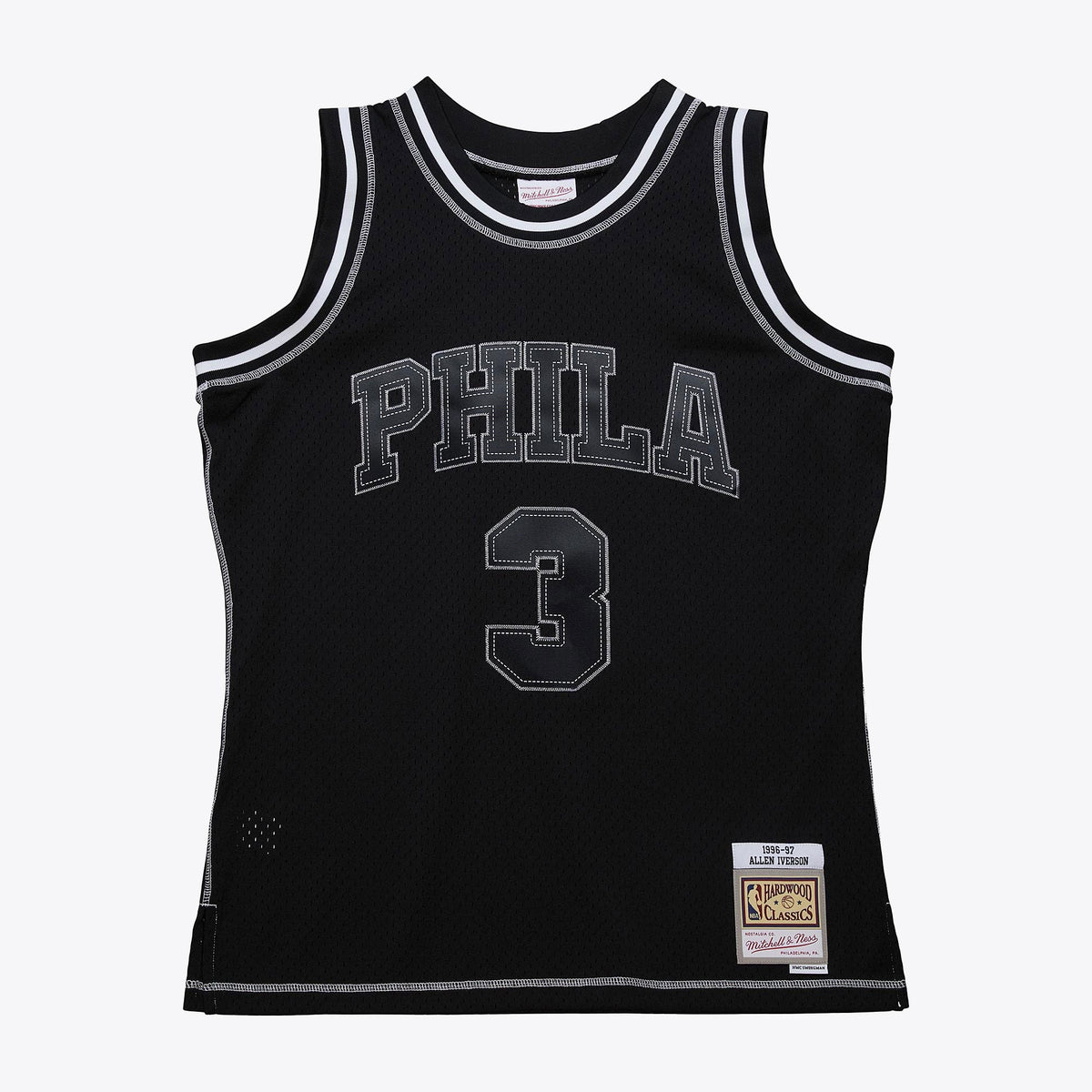 Philadelphia 76ers Mitchell & Ness Allen Iverson 1996 Contrast 2K Swingman Jersey - Black product image 3, provided for