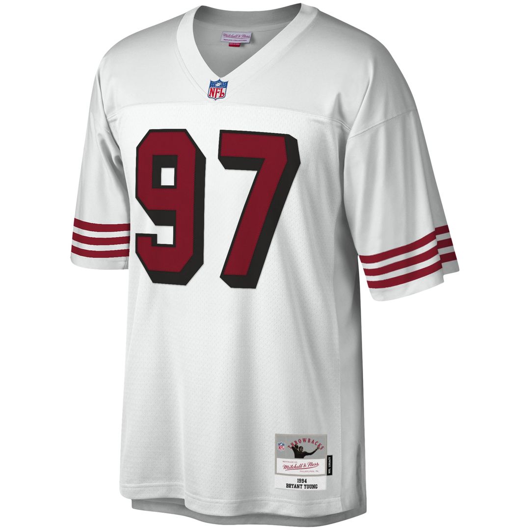 San Francisco 49ers Bryant Young Mitchell & Ness White Legacy Replica Jersey product image 5, provided for visual reference
