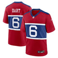 New York Giants Jaxson Dart Nike Red Alternate Century Red Game Jersey product image 1, provided for visual reference and
