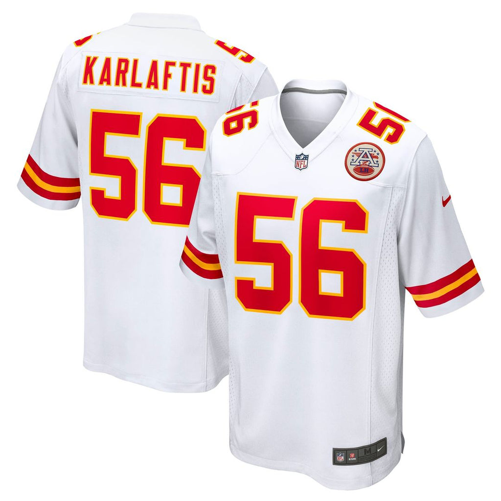 Kansas City Chiefs George Karlaftis Nike White Away Game Player Jersey product image 1, provided for visual reference and