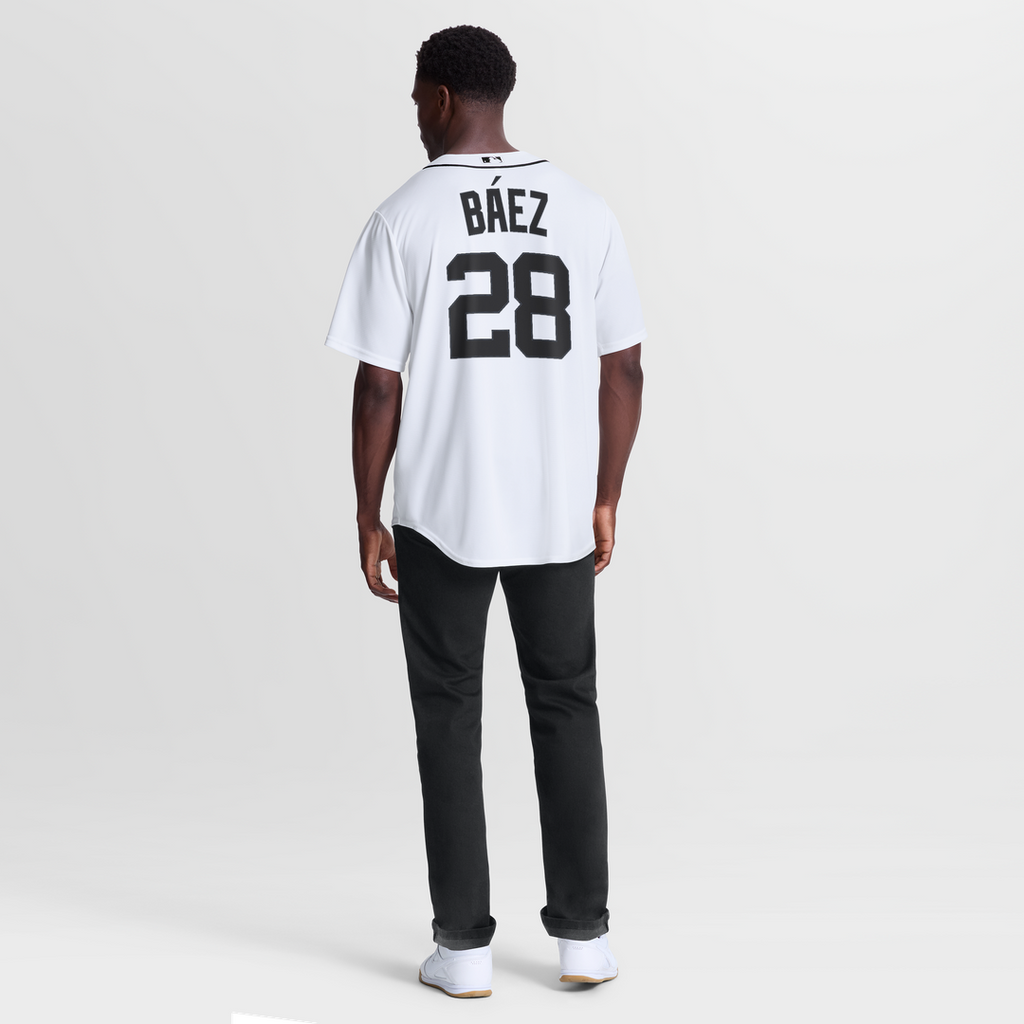 Detroit Tigers Javier Báez Nike White Home Replica Jersey product image 5, provided for visual reference and product detail
