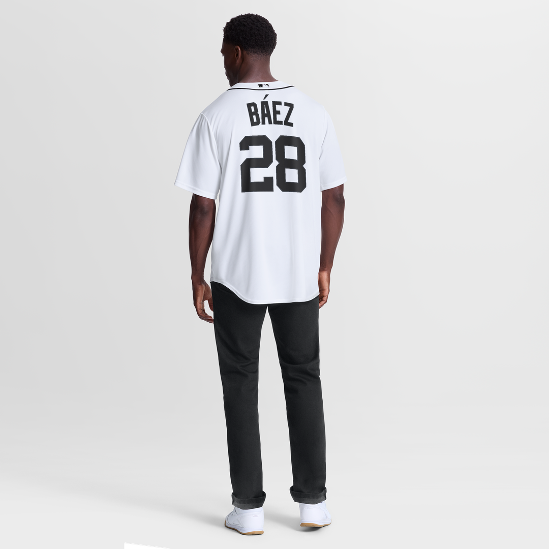 Detroit Tigers Javier Báez Nike White Home Replica Jersey product image 5, provided for visual reference and product detail