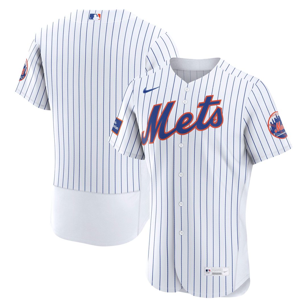 New York Mets Nike White Home Sponsor Patch Authentic Jersey product image 4, provided for visual reference and product