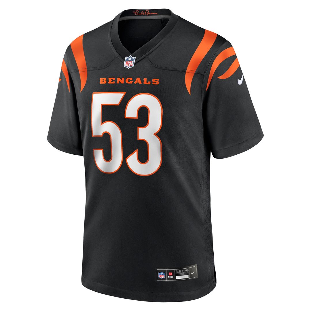 Cincinnati Bengals Boye Mafe Nike Black Team Game Jersey product image 2, provided for visual reference and product detail