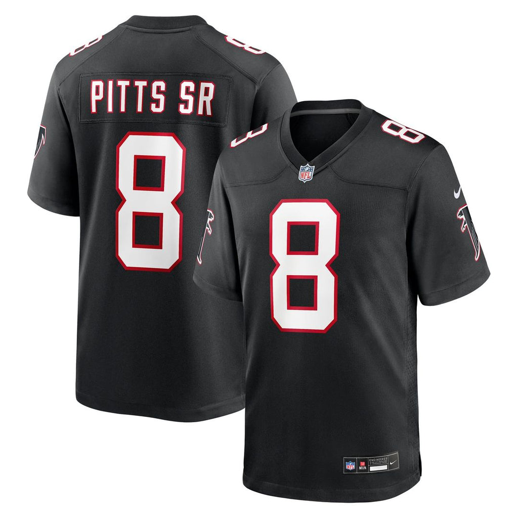 Atlanta Falcons Kyle Pitts Sr. Nike Black Alternate Game Jersey product image 1, provided for visual reference and product