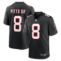 Atlanta Falcons Kyle Pitts Sr. Nike Black Alternate Game Jersey product image 1, provided for visual reference and product