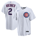 Chicago Cubs Nico Hoerner Nike White Home Replica Jersey product image 1, provided for visual reference and product detail