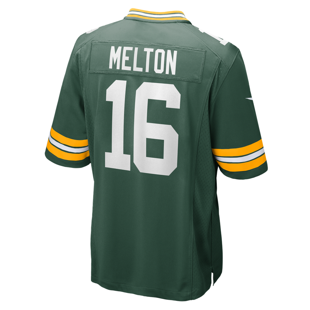 Green Bay Packers Bo Melton Nike Green Team Game Jersey product image 3, provided for visual reference and product detail
