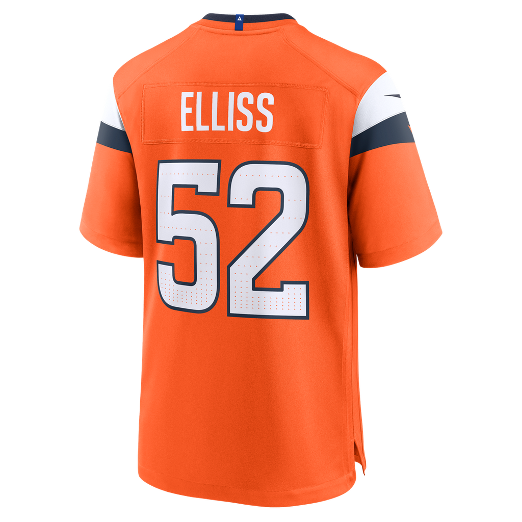 Denver Broncos Jonah Elliss Nike Orange Team Game Jersey product image 3, provided for visual reference and product detail