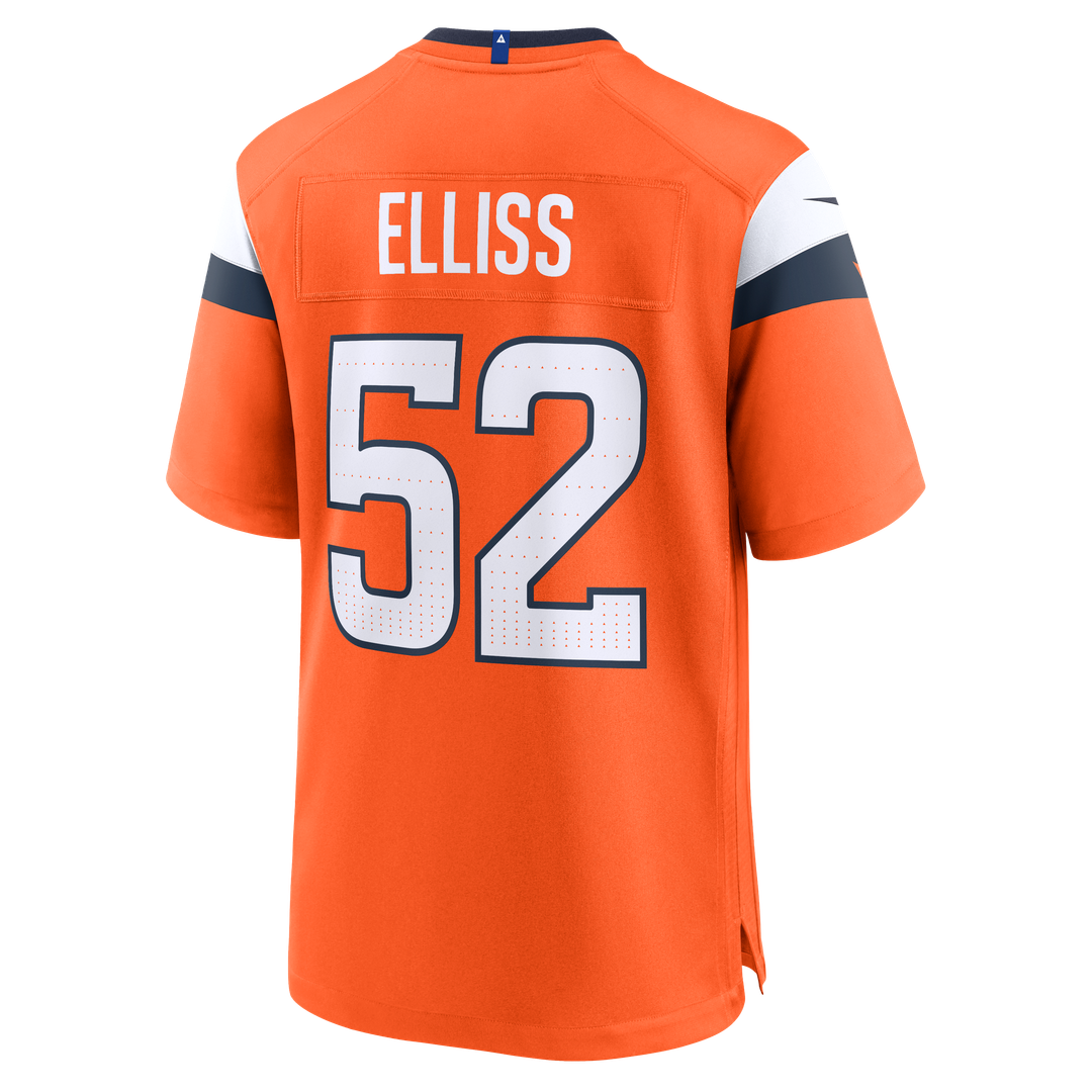 Denver Broncos Jonah Elliss Nike Orange Team Game Jersey product image 3, provided for visual reference and product detail