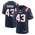 New England Patriots Bradyn Swinson Nike Navy Team Game Jersey product image 1, provided for visual reference and product