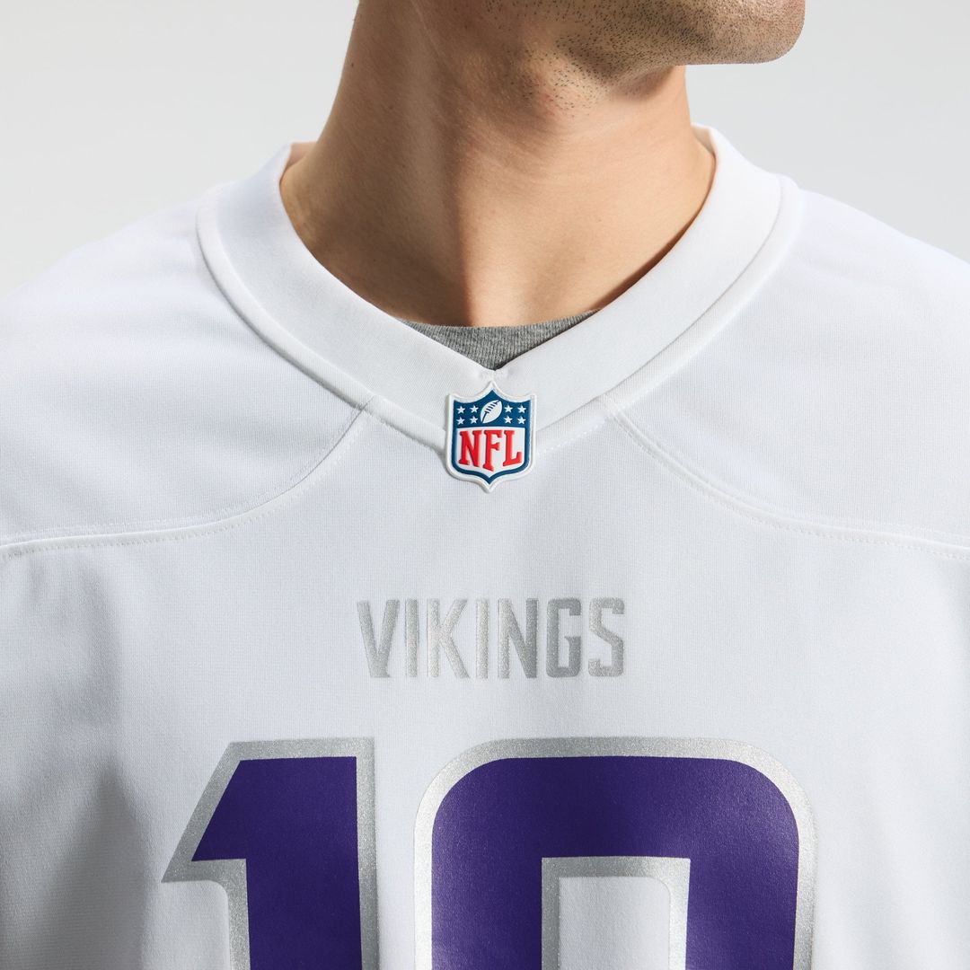 Minnesota Vikings Justin Jefferson Nike White Alternate Game Player Jersey product image 9, provided for visual reference
