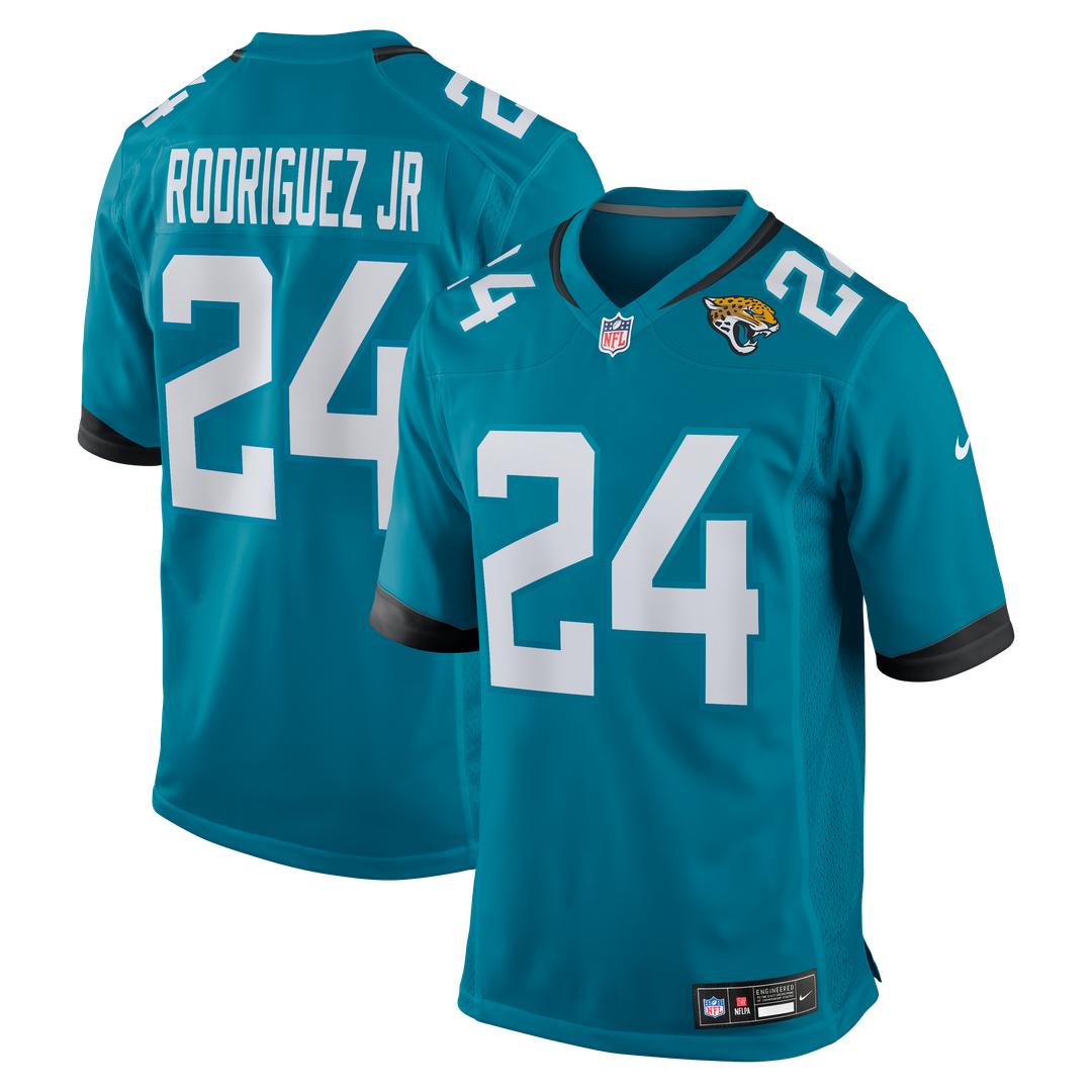 Jacksonville Jaguars Chris Rodriguez Jr. Nike Teal Team Game Jersey product image 1, provided for visual reference and