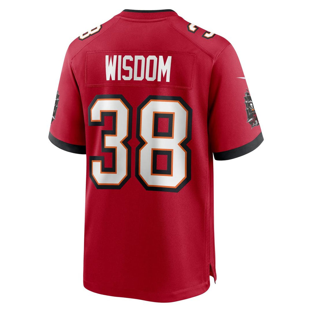 Tampa Bay Buccaneers Rashad Wisdom Nike Red Team Game Jersey product image 3, provided for visual reference and product