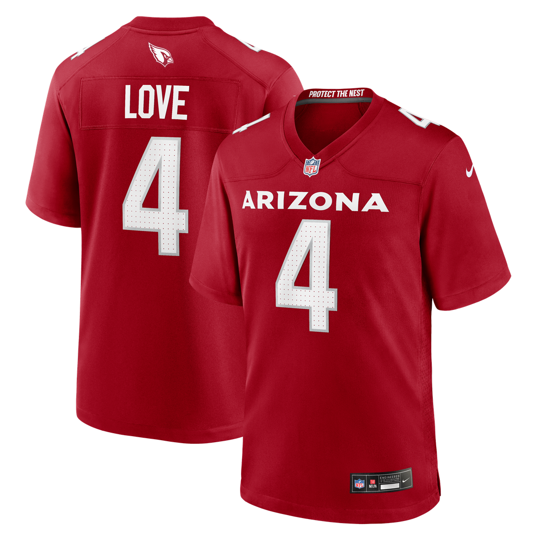 Arizona Cardinals Jeremiyah Love Nike Cardinal Team Game Jersey product image 1, provided for visual reference and product