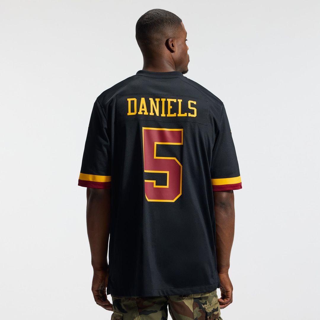 Hail Raiser Washington Commanders Jayden Daniels Nike Black Alternate Game Jersey product image 16, provided for visual