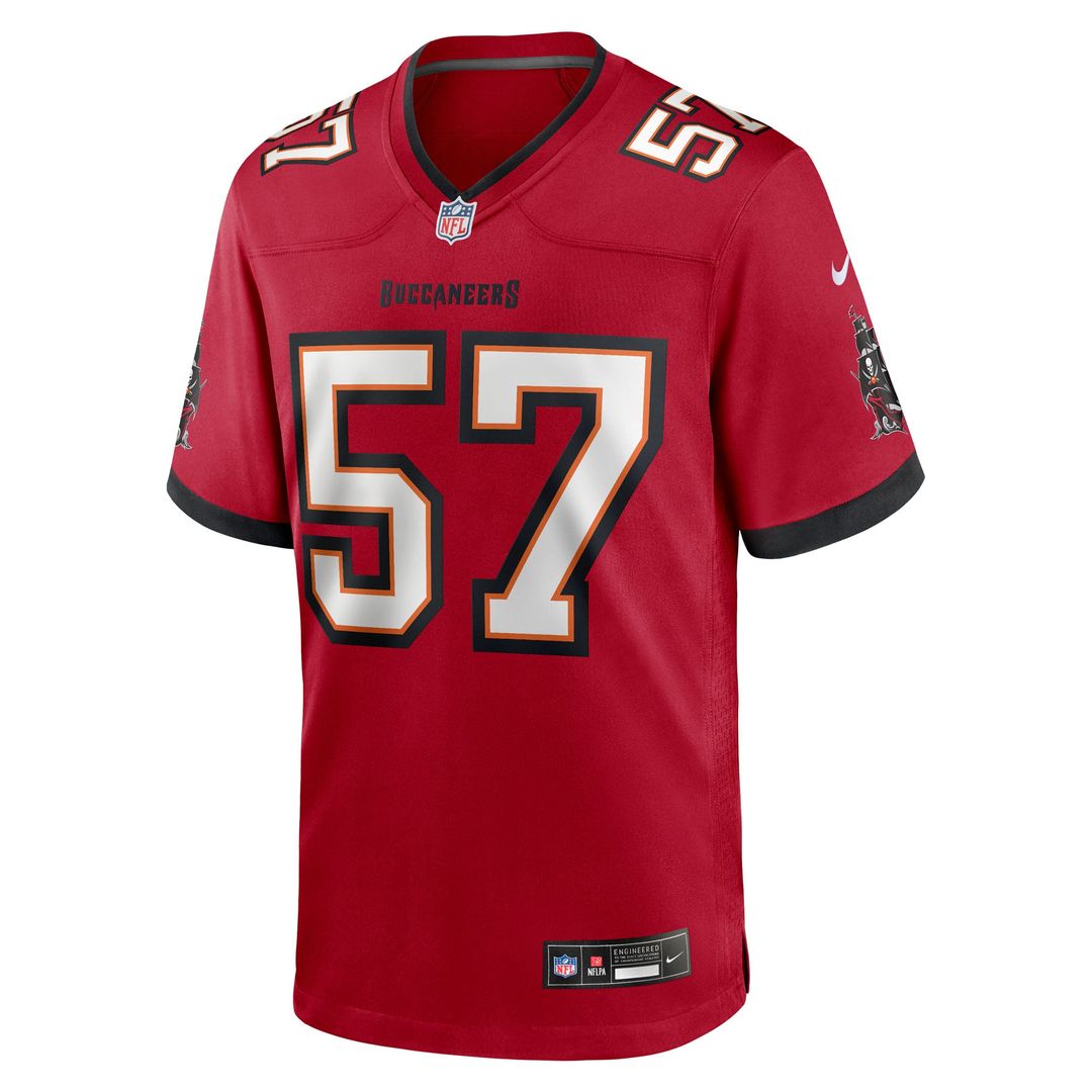Tampa Bay Buccaneers John Bullock Nike Red Team Game Jersey product image 2, provided for visual reference and product