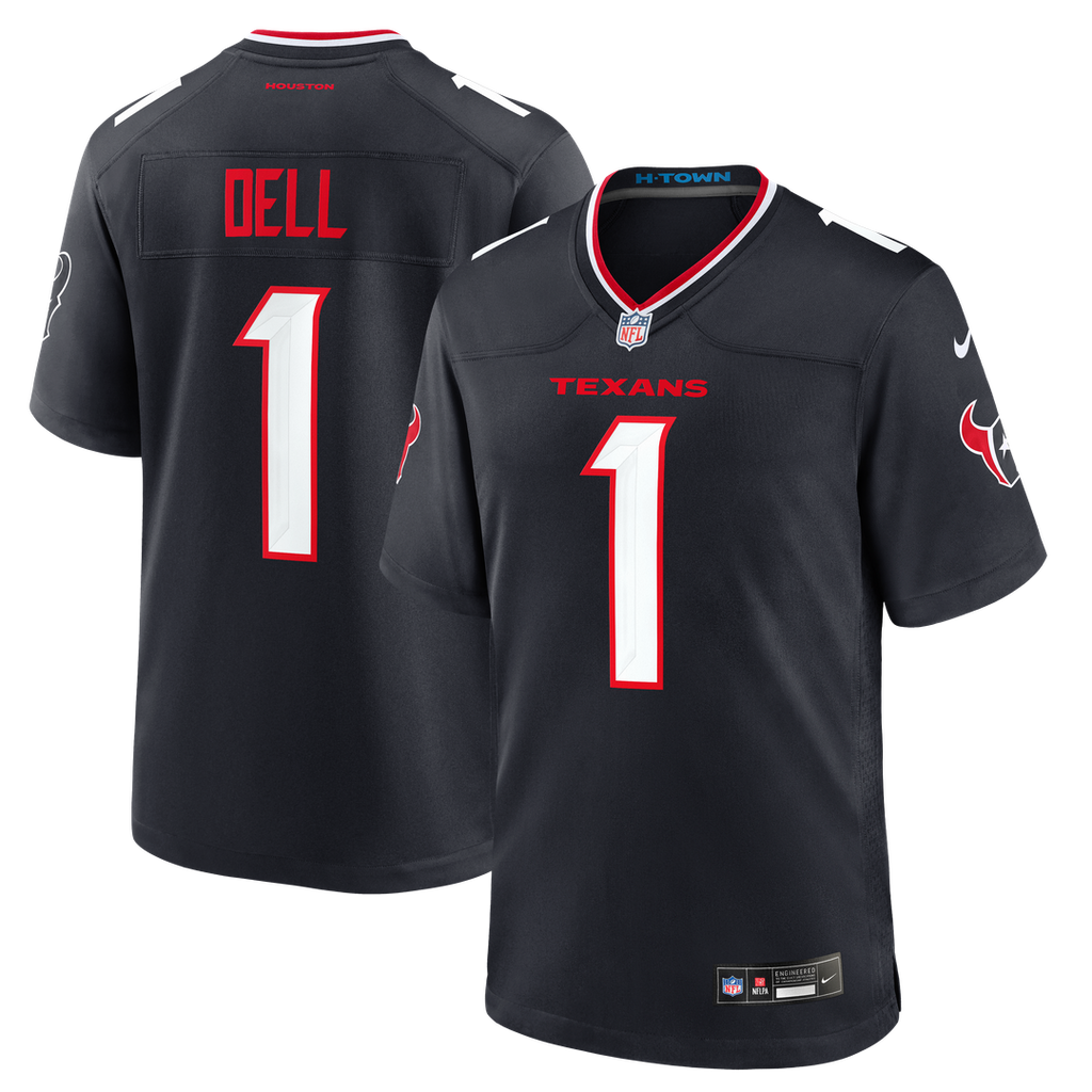 Houston Texans Tank Dell Nike Navy Team Game Jersey product image 1, provided for visual reference and product detail review