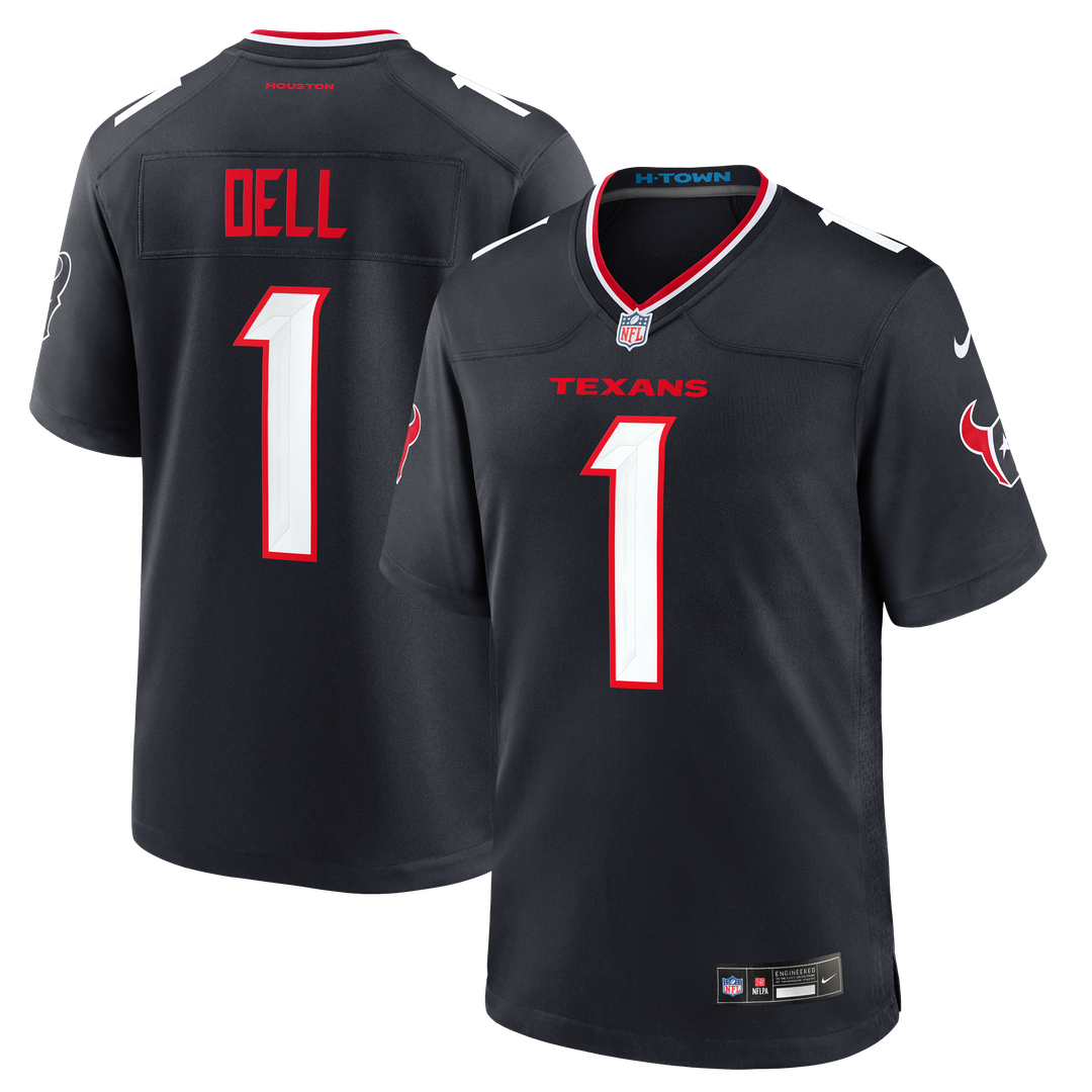 Houston Texans Tank Dell Nike Navy Team Game Jersey product image 1, provided for visual reference and product detail review