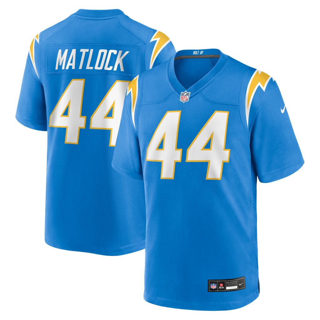 Los Angeles Chargers Scott Matlock Nike Powder Blue Team Game Jersey product image 1, provided for visual reference and