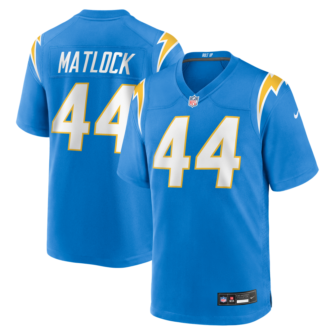 Los Angeles Chargers Scott Matlock Nike Powder Blue Team Game Jersey product image 1, provided for visual reference and