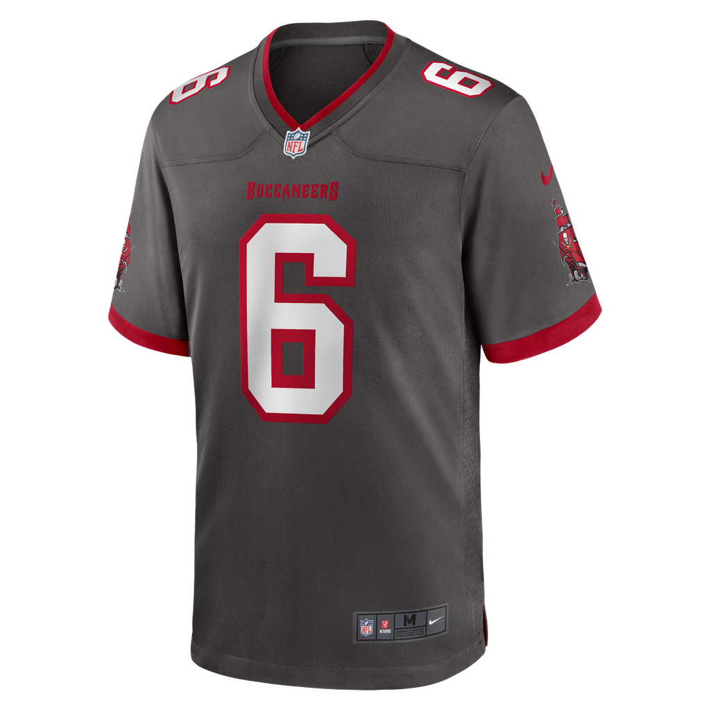 Tampa Bay Buccaneers Baker Mayfield Nike Pewter Alternate Game Player Jersey product image 6, provided for visual reference