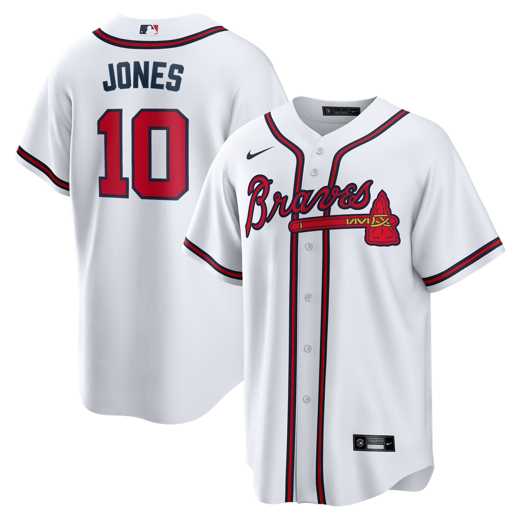Atlanta Braves Chipper Jones Nike White Home Retired Player Replica Jersey product image 1, provided for visual reference