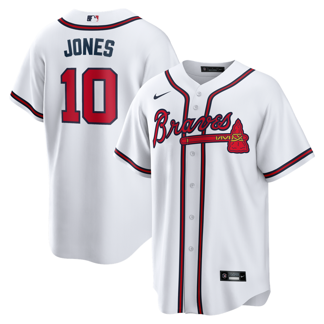 Atlanta Braves Chipper Jones Nike White Home Retired Player Replica Jersey product image 1, provided for visual reference