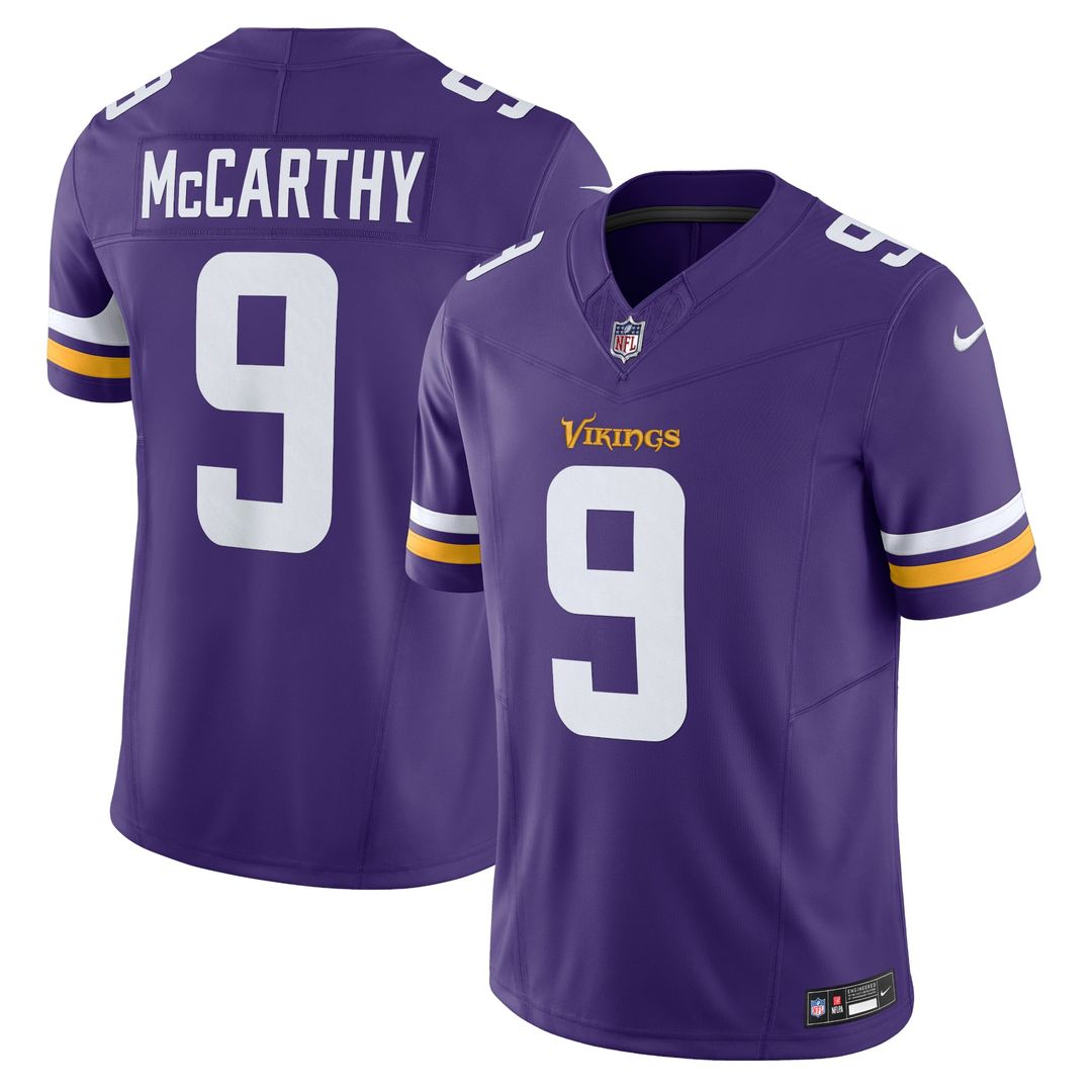 Minnesota Vikings J.J. McCarthy Nike White Vapor F.U.S.E. Limited Jersey product image 7, provided for visual reference and