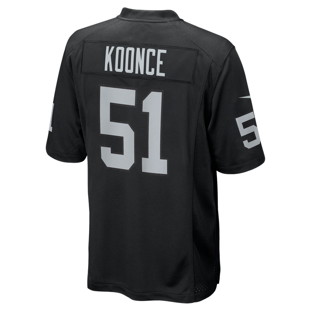 Las Vegas Raiders Malcolm Koonce Nike Black Game Jersey product image 3, provided for visual reference and product detail
