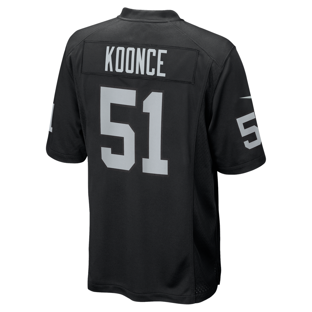 Las Vegas Raiders Malcolm Koonce Nike Black Game Jersey product image 3, provided for visual reference and product detail