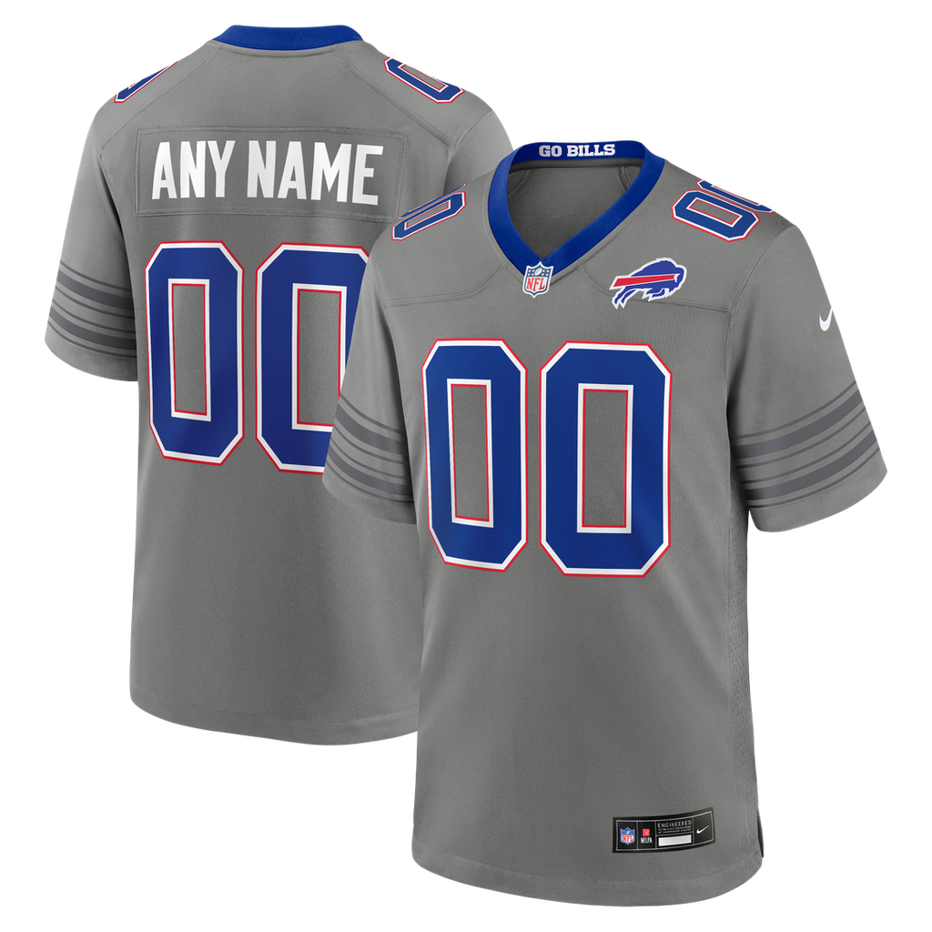 Buffalo Bills Nike Gray Nickel City Custom Game Jersey product image 4, provided for visual reference and product detail